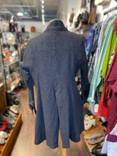 Load image into Gallery viewer, Hazel Brown Charcoal 100% wool W/leather belt accent Gently worn Coat, Size L
