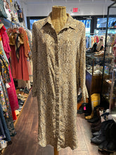 Load image into Gallery viewer, Anine Bing beige &amp; brown 100% silk snake print button down Dress, Size L
