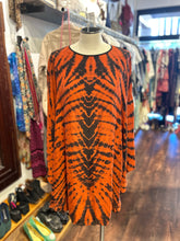 Load image into Gallery viewer, Raquel Allegra Orange &amp; Brown 100% silk sheer tye dye Dress
