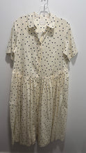 Load image into Gallery viewer, ecole de curiosites white &amp; black Cotton Polka Dot Short sleeve Dress
