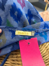 Load image into Gallery viewer, Matta Blue multi Cotton &amp; Silk Babydoll tank Dress
