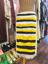 Load image into Gallery viewer, Marni white,black&amp;yellow Cotton brush strokes Wrap aroud waist frayed Skirt
