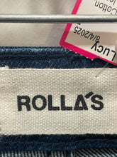Load image into Gallery viewer, Rollas Blue Cotton  high rise wide leg Jeans, Size 27

