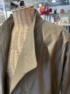 Dynasty Leather olive leather Vintage Jacket, Size S