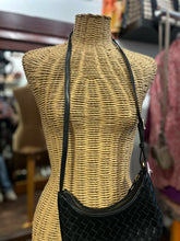 Load image into Gallery viewer, Bembien Black Leather Woven Size Mini crossbody Purse
