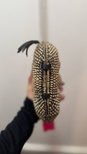 Load image into Gallery viewer, Kayu Cream &amp; Black Raffia Shell Crossbody Purse
