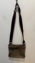 Load image into Gallery viewer, GUCCI Brown canvas leather GG crossbody Purse, AS IS condition
