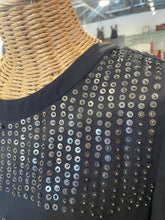 Load image into Gallery viewer, L'agence Black Blend beading back zip Top, Size 6
