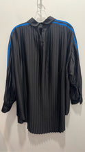 Load image into Gallery viewer, adidas Blue &amp; Black Polyester pleated blue stripe oversized Top
