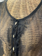 Load image into Gallery viewer, neesh Black Silk sheer detailed hem Top, Size 2=M
