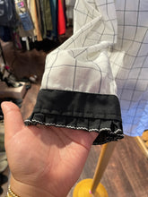 Load image into Gallery viewer, H Bar C white &amp; black Cotton Blend Lines ruffle detail Top, Size 34
