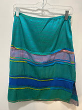 Load image into Gallery viewer, dosa green, blue &amp; pink Silk Stripe Sparkle Skirt, Size 2=Medium
