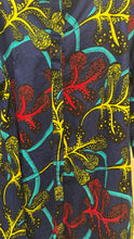 Load image into Gallery viewer, Zuri blue, red, yellow Cotton abstract plants button down Dress, Size M
