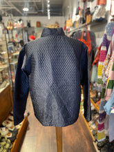 Load image into Gallery viewer, Johnny Was Navy Poly textured print Zip Up Jacket, Size M
