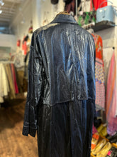 Load image into Gallery viewer, Priory Metallic Blue Poly Blend button down light weight Jacket
