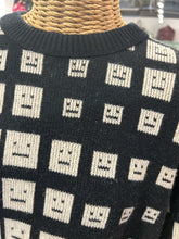 Load image into Gallery viewer, Acne Studios Black &amp; Beige Wool faces Crew Neck Sweater
