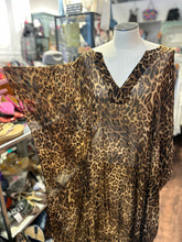 Load image into Gallery viewer, Nili Lotan brown &amp; black Silk Leopard kaftan sheer Dress, Size M/L
