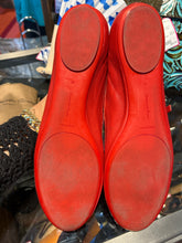 Load image into Gallery viewer, Gianvito Rossi Red Leather Flat W/gold Buckle Shoe, Size 42
