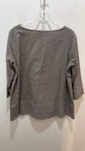 Load image into Gallery viewer, Ann Mashburn white and brown Cotton Gingham Boatneck side slit Top, Size M
