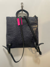 Load image into Gallery viewer, Clare V. Navy Leather Embossed backpack W/Duster
