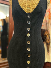 Load image into Gallery viewer, Enza Costa Black cotton &amp; nylon button down Sleeveless Dress
