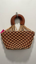 Load image into Gallery viewer, STAUD Brown &amp; beige Leather NET Handbag Purse
