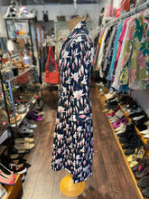 Load image into Gallery viewer, Samantha Sung Navy &amp; pink Cotton Floral Button up longsleeve Dress, Size 10
