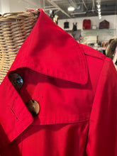 Load image into Gallery viewer, London Fog Red Poly Button Up Trench, Size S

