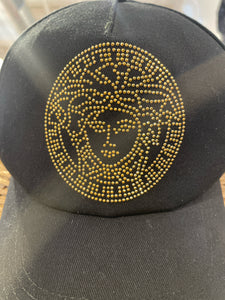 VERSACE Black and gold Beaded Baseball Hat
