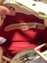 Load image into Gallery viewer, Burberry Tan Leather Nova check Size Small bucket Purse
