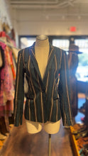 Load image into Gallery viewer, Scotch &amp; Soda Green &amp; black striped single button Blazer
