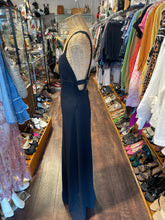 Load image into Gallery viewer, St John Black Wool Blend Maxi back detail Dress
