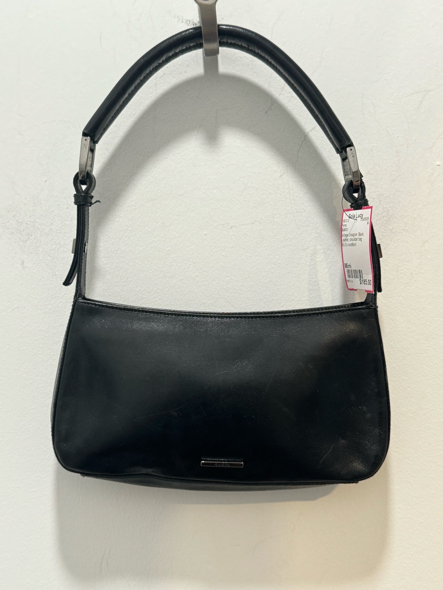 GUCCI Black Leather Size Mini shoulder bag Purse