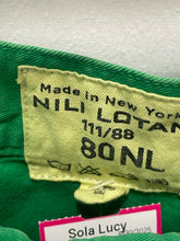 Load image into Gallery viewer, Nili Lotan Green Cotton Blend barrel Pant, Size 10
