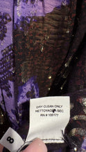 Load image into Gallery viewer, Ulla Johnson Brown &amp; Purple Silk Blend Abstract sheer Top
