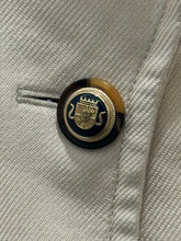 Load image into Gallery viewer, Veronica Beard Cream Cotton Blend long cut gold button down Blazer, Size S
