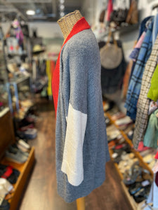 Be Alpaca red and gray alpaca knit Longsleeve open Cardigan