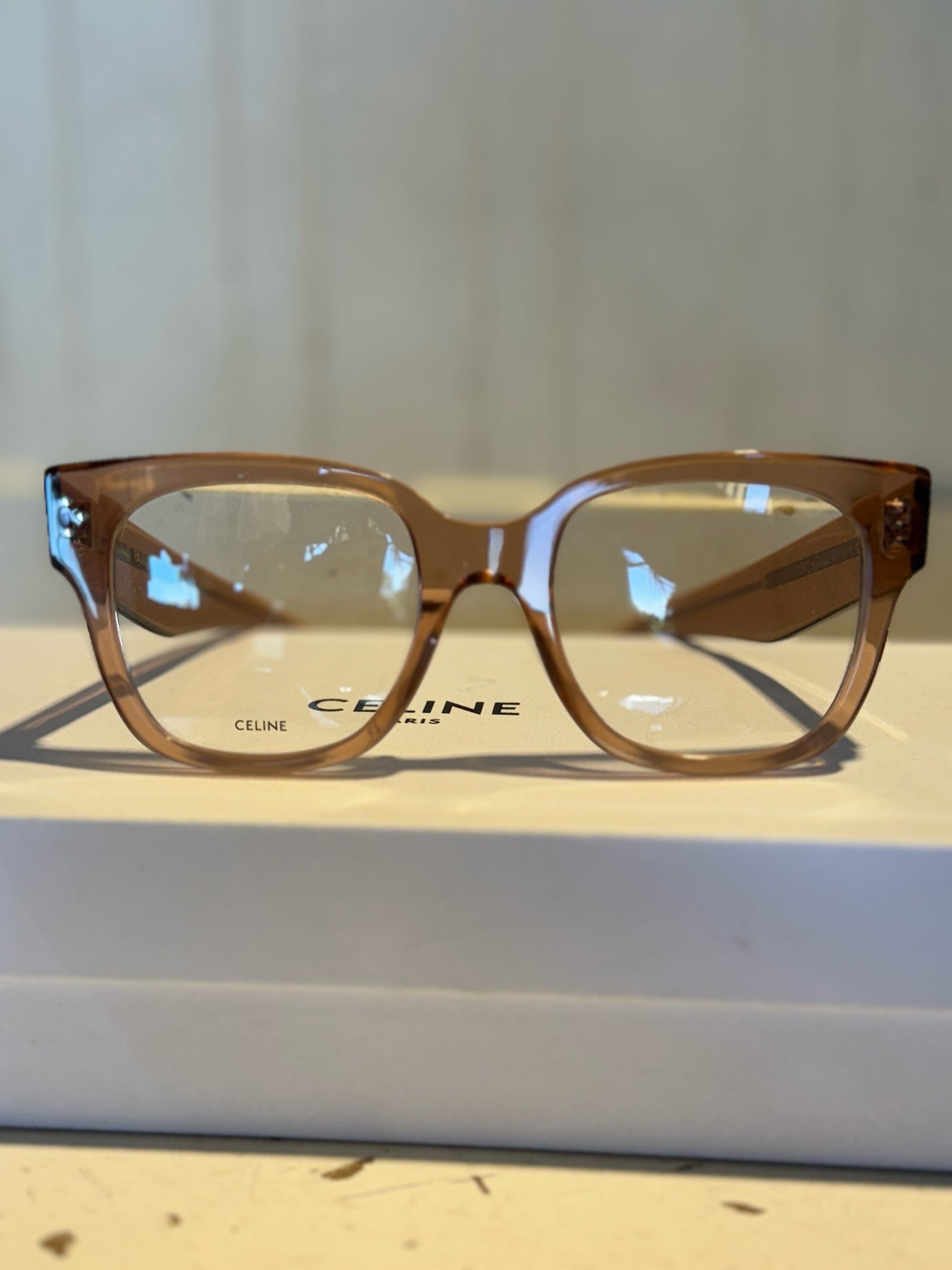 Celine Light Pink Square Eyeglasses W/Box