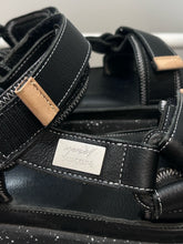 Load image into Gallery viewer, Marsell x Suicoke Black Leather Size 37 ankle &amp; toe strap jagged platform Shoe
