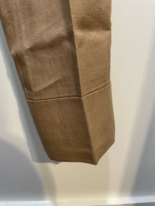 Brunello Cuccinelli Sand Linen Blend Slack style cuffed Pant, Size 6