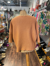 Load image into Gallery viewer, Santorelli orange/gold Virgin Wool solid Short sleeve Sweater, Size XS
