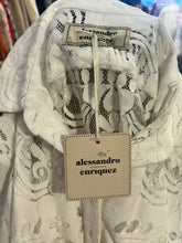 Load image into Gallery viewer, Alessandro Enriquez White Cotton Blend lace duster Top
