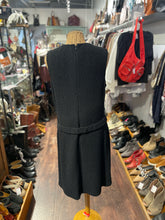 Load image into Gallery viewer, St John Black belted Tweed Dress, Size M/L
