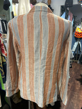 Load image into Gallery viewer, Lafayette 148 orange &amp; grey Linen striped Blazer, Size 6
