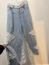Load image into Gallery viewer, In My Element Light Wash Cotton lace Wide Leg Pant, Size M
