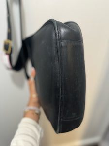 Coach Black Leather gold accent crossbody Vintage Purse