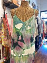 Load image into Gallery viewer, Acne Studios green, purple, &amp; white Viscose water color Tank midi Dress
