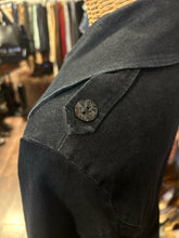 Load image into Gallery viewer, Samuel dong Black Cotton Blend Distressed frilly trim Jacket, Size L
