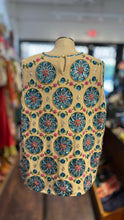 Load image into Gallery viewer, Frances Valentine ivory,blue &amp; pink Knit embroidered sequin Sleeveless Top, Size M/L
