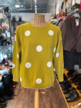 Load image into Gallery viewer, Two Danes mustard &amp; cream Wool Polka Dot Long sleeve Sweater, Size S
